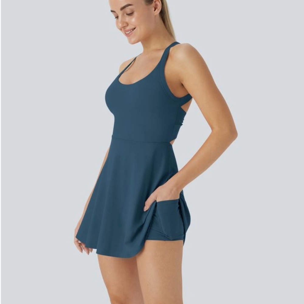 Softlyzerm Airy Backless Twisted Cool Touch Dance Active Dress - Picture 1 of 2
